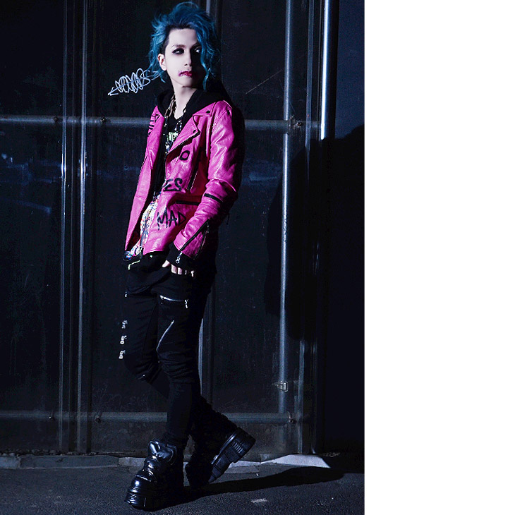 Alter Venomv Grieve Jacket ヴィジュアル系 ファッション V系 ライダースジャケット メンズ 派手な 服 パンク メンズ 個性的 ロック ファッション メンズ ロックバンド ピンク ダブルライダース 本革 羊革 革ジャン Alter Venomv オルターベノム Siteleco Fr