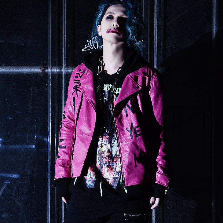 Alter Venomv Grieve Jacket ヴィジュアル系 ファッション V系 ライダースジャケット メンズ 派手な 服 パンク メンズ 個性的 ロック ファッション メンズ ロックバンド ピンク ダブルライダース 本革 羊革 革ジャン Alter Venomv オルターベノム Siteleco Fr