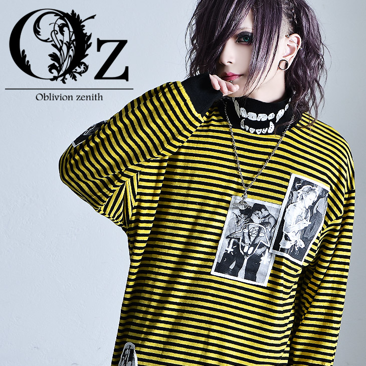 激安ブランド 楽天市場 Oz Select Border High Neck Cutsew V系 服 ロンt メンズ 長袖 Tシャツ ボーダー ヴィジュアル系 ファッション タートルネック 長袖tシャツ ハイネック ロック ファッション 派手 な 服 パッチワーク イエロー 黄色 ブラック 黒 グレー 灰色