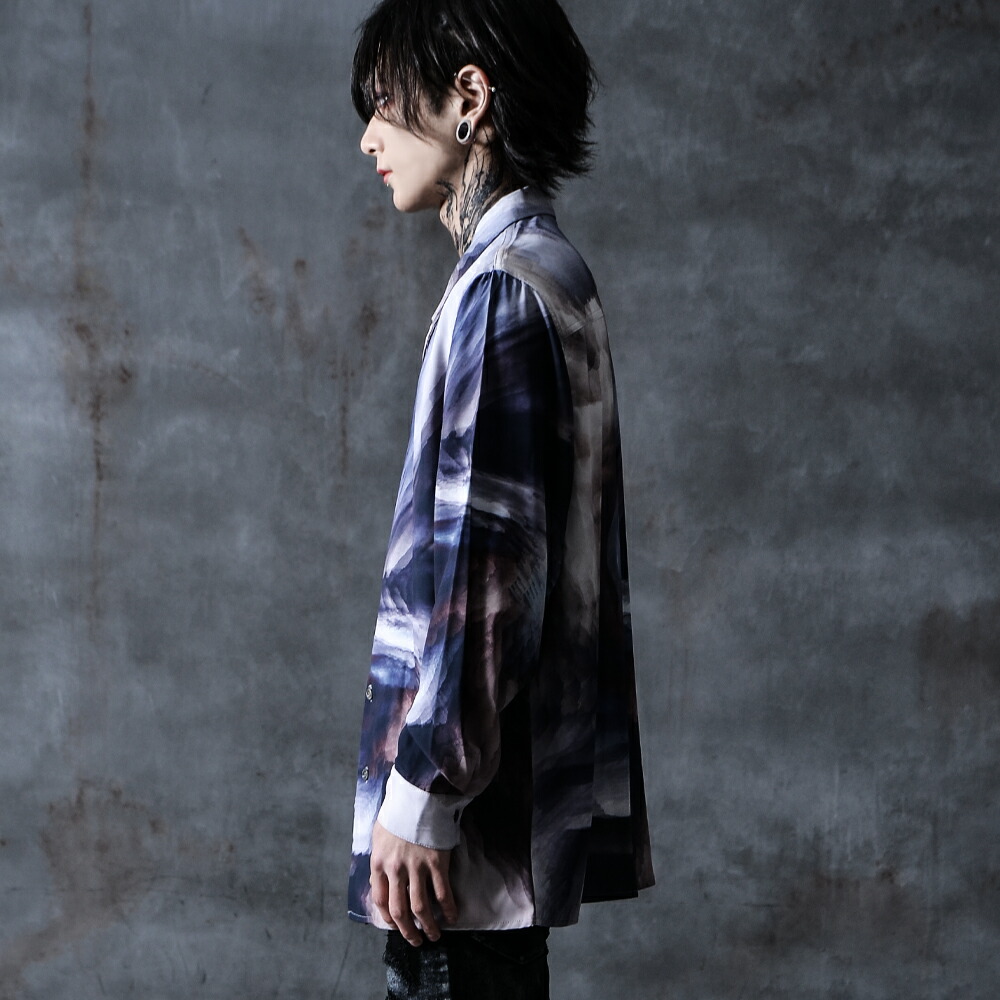 い出のひと時に とびきりのおしゃれを シャツ メンズ 柄シャツ ドレスシャツ V系 ヴィジュアル系 ファッション ブランド 総柄 派手 長袖 総柄シャツ 目立つ 服 個性的 長袖シャツ パンク ロック サイバーパンク サイバー オシャレ モード系 原宿系 オルターベノム