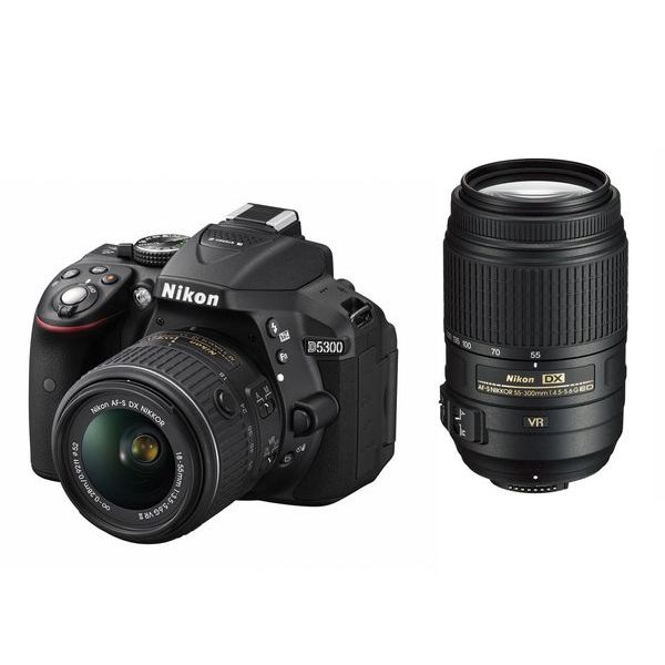 メーカー直売 Nikon D5300 18-55mm 55-300mm VR ブラック ダブルズーム