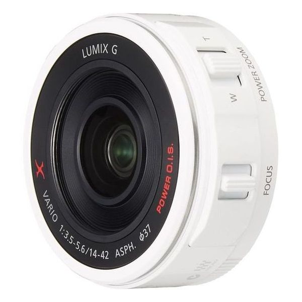 【中古】【1年保証】【美品】Panasonic LUMIX G X VARIO PZ 14-42mm F3.5-5.6 ASPH. POWER O.I.S. [H-PS14042-W] ホワイト