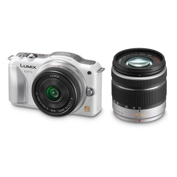 【中古】【1年保証】【美品】Panasonic LUMIX DMC-GF5 ダブルレンズキット シェルホワイト