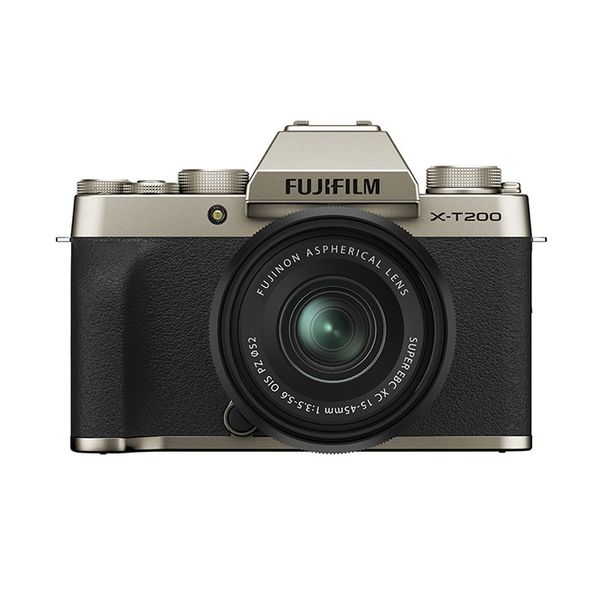 【中古】【１年引き受ける】【新品級】FUJIFILM X-T200 水晶体一揃いの道具 三鞭酒ゴールド