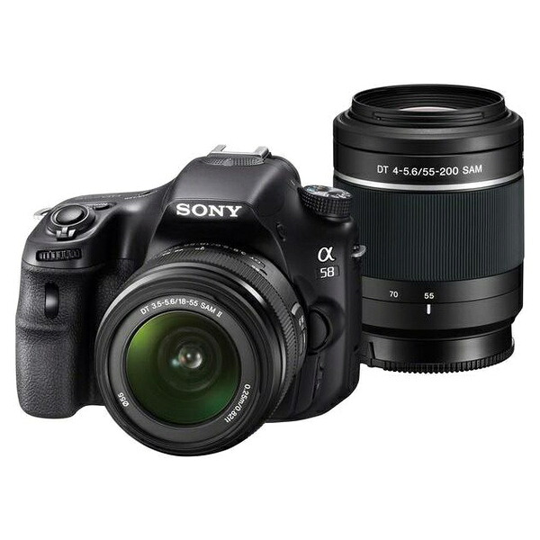 【中古】【1年保証】【美品】SONY α58 ダブルズームキット DT 18-55mm SAM II ＋ 55-200mm SAM [SLT-A58Y]