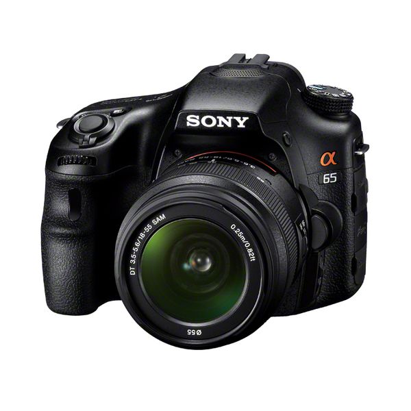 【中古】【１年引き受ける】【美品】SONY α65 望遠レンズ一揃いの道具 DT 18-55粍 F3.5-5.6 SAM [SLT-A65VK]