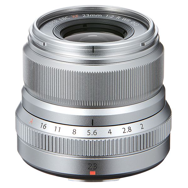 【中古】【１年引き受ける】【美品】FUJIFILM XF 23粍 F2 R WR しろがね色