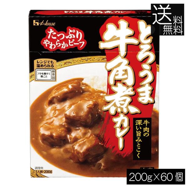 送料無料 ハウス食品 とろうま牛角煮カレー 中辛 200g ×60個 時短 簡易 レトルト