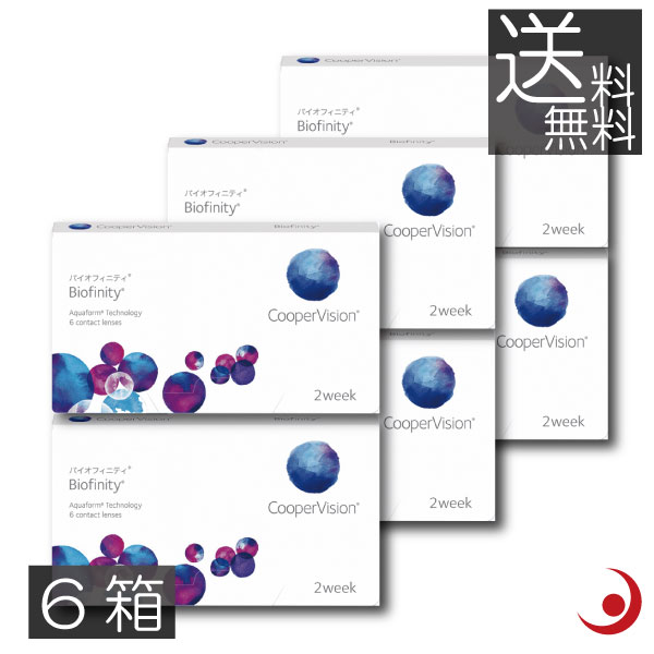 (接点)バイオフィニティ(6枚入)×6箱 コンタクトレンズ2WEEK 《貨物輸送無料》（2週使い捨てコンタクトレンズ） (貨物輸送無料)(2週間)(2週)(2週使い捨て)(コンタクトレンズ) コンタクトレンズ・ケア用品-医薬品・コンタクト・介護