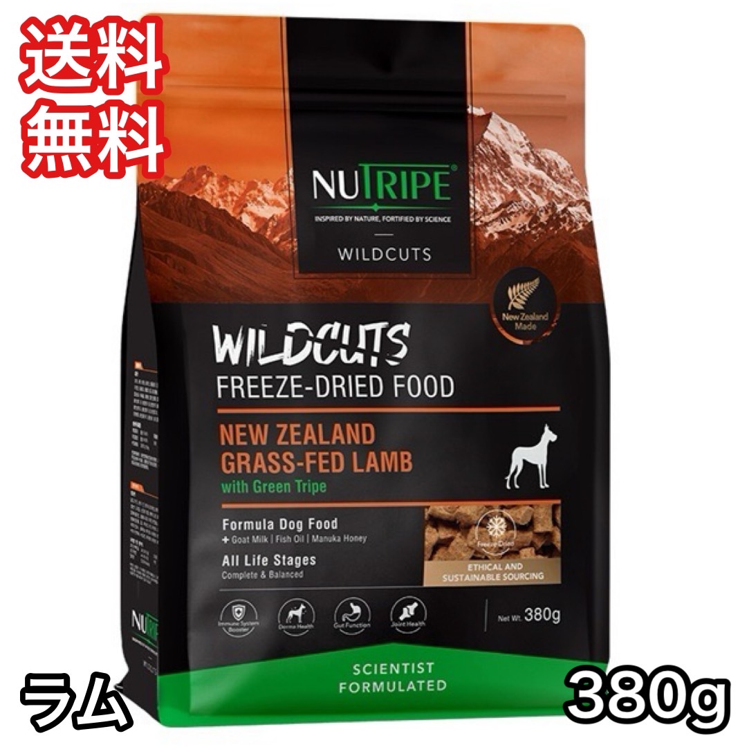 ニュートライプ ワイルドカット ラム withグリーントライプ 380g ドッグフード 送料無料
