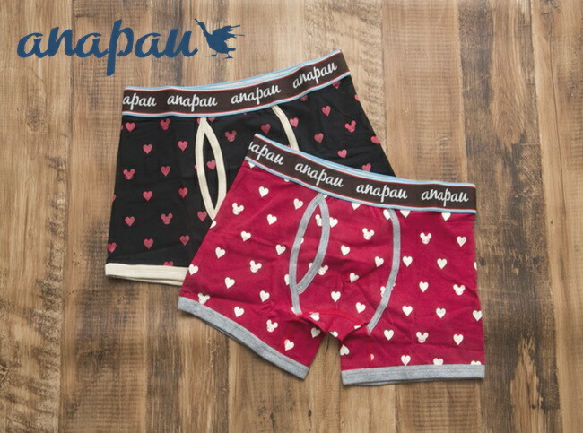 楽天市場 送料無料 アナパウ Anapau ハートマウス P 1405 ボクサーパンツ ボクサー パンツ ブリーフ アンダーウェア メンズ 男性 高級 ブランド コットン 綿 100 日本製 国産 ローライズ 前開き ギフト プレゼント レッド ブラック ブルー M L An006 Maam