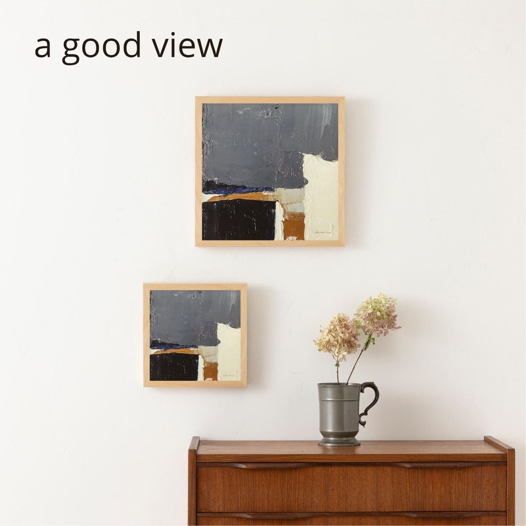 a good view 滝本優美 Yumi Takimoto アートポスター INTELLIGENT GRAY インテリジェントグレイ フレームセット 20&times;20cm 30&times;30cm 正方形 インテリア 絵画 おしゃれ かわいい リビング プレゼント 024-1-2 024-2-2 agv016｜ギフトのお店 シェリマ