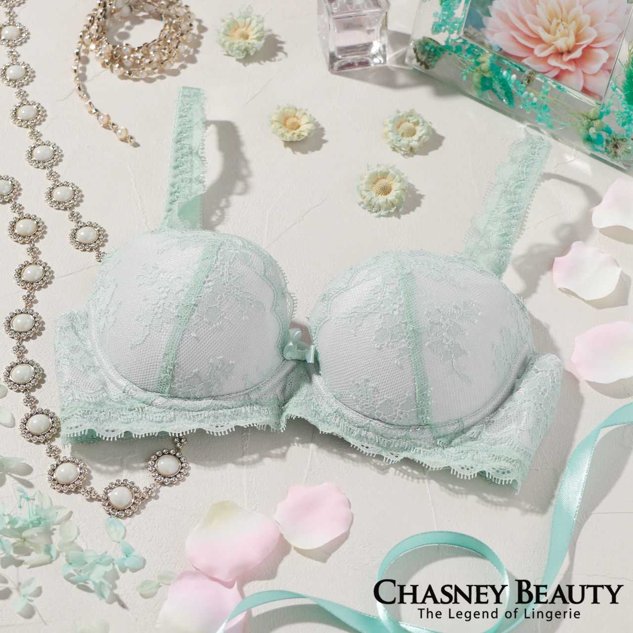 チェスニービューティ CHASNEY BEAUTY ウェイクアップブラ SAMANTHA サマンサ レディース ランジェリー インポート ブラジャー バストアップ 美胸 補整下着 ミントグリーン JADE CB3080 151FP WU042
