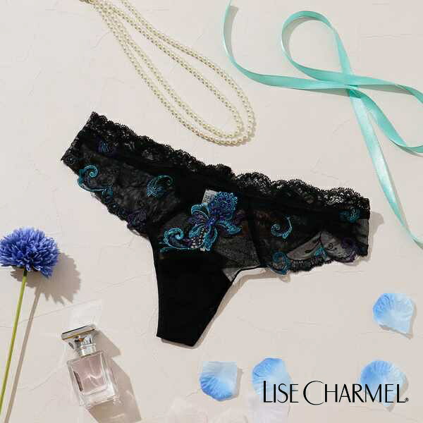 10%OFF セール リズシャルメル LISE CHARMEL タンガ Tバック 優雅な夜 NUIT ELEGANCE レディース 下着 インポート 高級 ランジェリー セクシー レース 刺繍 黒 青 ブラック ブルー S M L Lc356 ACG0008｜ギフトのお店 シェリマ