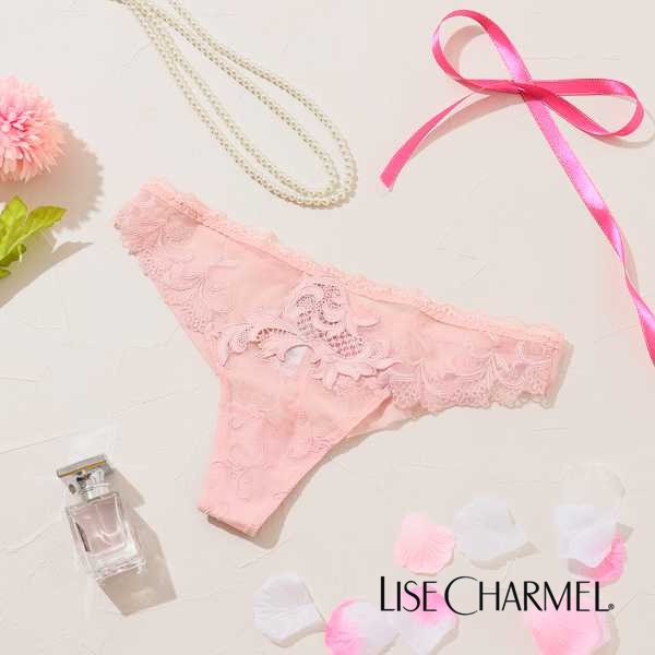 50%OFF セール リズシャルメル LISE CHARMEL タンガ Tバック アカンサスの芸術 ACANTHE ARTY レディース 下着 インポート 高級 ランジェリー セクシー レース リボン 刺繍 ピンク S M L Lc369 ACG0007
