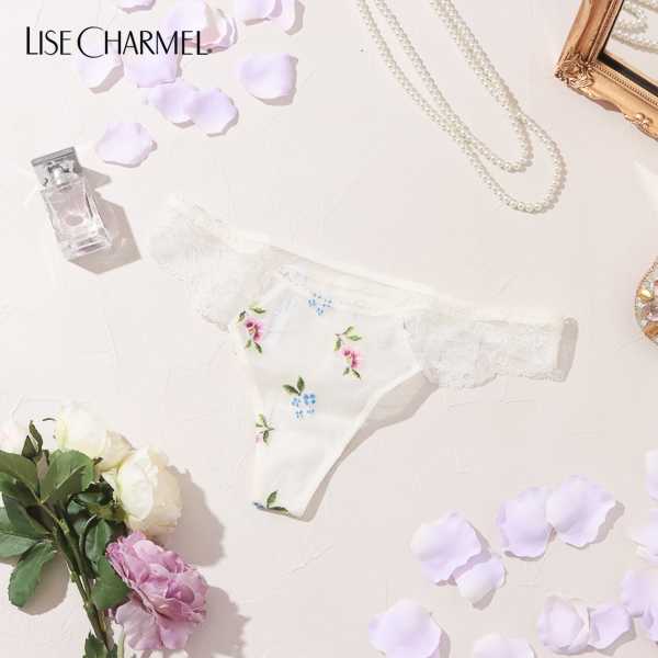 10%OFF セール リズシャルメル LISE CHARMEL タンガ Tバック BAISERS D ETE 夏のくちづけ レディース 下着 インポート 高級 ランジェリー 花柄 刺繍 かわいい ギフト 白 ホワイト S M L Lc392 ACG0019
