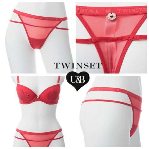流行に Twinset ツインセット タンガ Tバック ショーツ レディース 下着 インポート 高級 ランジェリー セクシー レース シースルー 透け エロ かわいい 勝負下着 チャーム付き ギフト プレゼント 30 40 50 代 赤 M Tw027 Ls7a Maamプレミアムランジェリーw