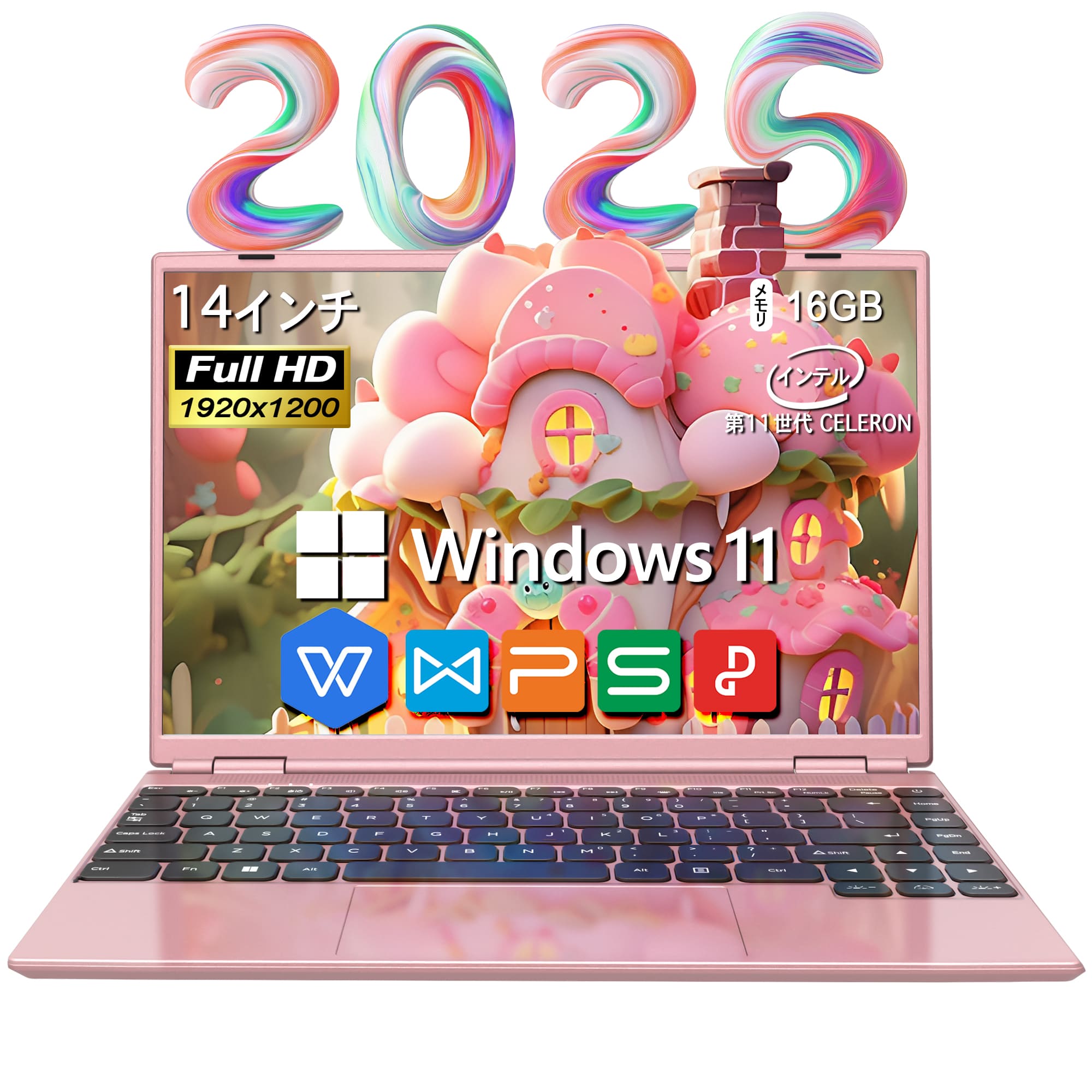 持ち運びに便利❣️小型軽量！超薄型ノートパソコン✨️可愛いピンク✨️SSDカメラ付き 超薄型❣️第8世代Windows11✨️小型軽量ピンクノートパソコン