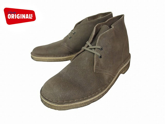 clarks desert boot taupe distressed suede