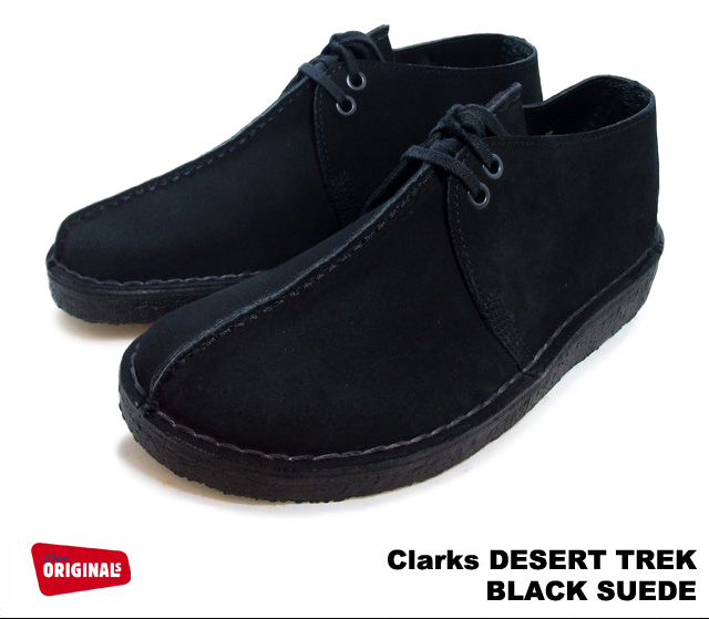 clarks desert black suede