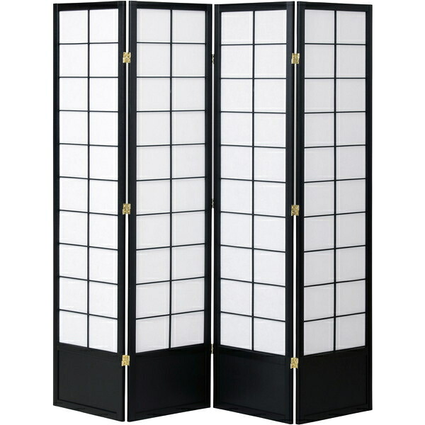 弘益 JP-S180-4(BK) 和風衝立4連 ブラック メーカー直送|総合通販PREMOA 店