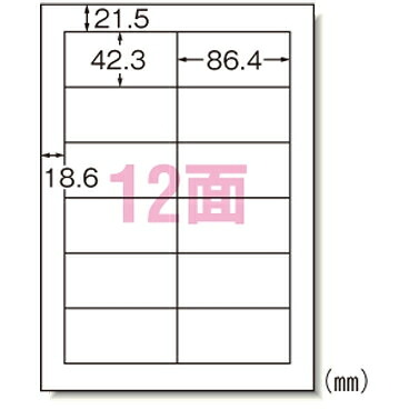 エーワン 1318-28273 PPCラベル A4-12面・インチ