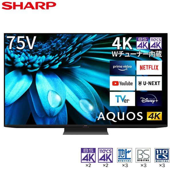 テレビ 75V型 シャープ SHARP アクオス AQUOS 液晶テレビ 75型 75インチ メーカー保証対応 初期不良対応 4T-C75EL1 4K対応 BS・CS 4Kチューナー内蔵 YouTube対応 メーカー様お取引あり 新生活 エクプラ特選