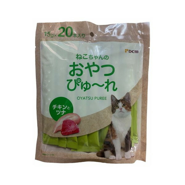猫ちゃんのおやつ・ごはん　167個 楽天市場】DCM ねこちゃんのおやつぴゅ〜れ チキン 15g×4本入り