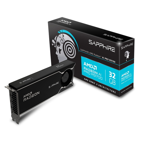 SAPPHIRE AMD RADEON AI PRO R9700 32G GDDR6 LITE SAPPHIRE ブラック [グラフィックボード]【KK9N0D18P】