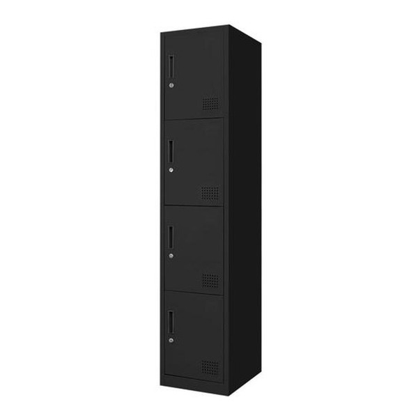 【法人限定】 FAC-S4-2-W-BK Netforce ブラック ファシル [スリム スチールロッカー (鍵付き 4人用 1列4段)] メーカー直送
