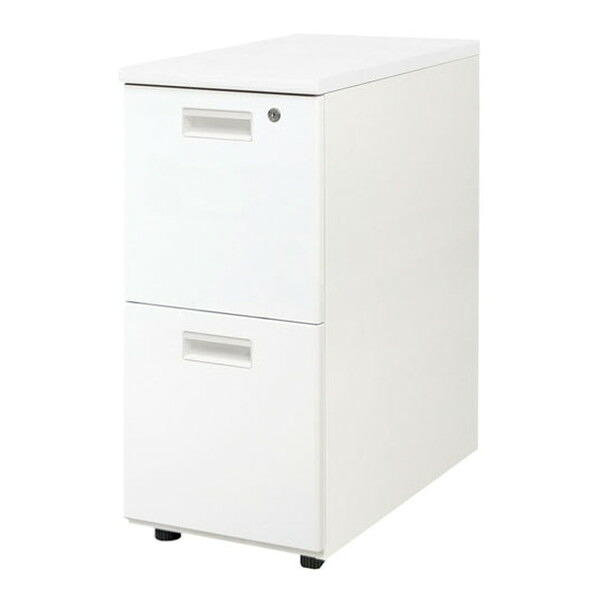 【法人限定】 LD-WD2S-W-WH-WH Netforce 天板ホワイト 袖箱ホワイト ナッツ [脇机 (2段 シリンダー錠)] メーカー直送