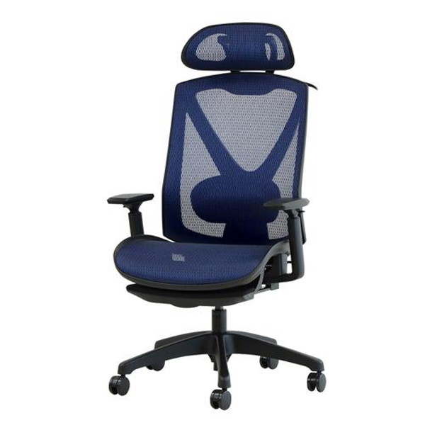 DF-1HR-W-BL Netforce インディゴブルー ダイナミクスフィットチェア ヘッドレスト付き ハンガー付き メーカー直送|総合通販PREMOA 店