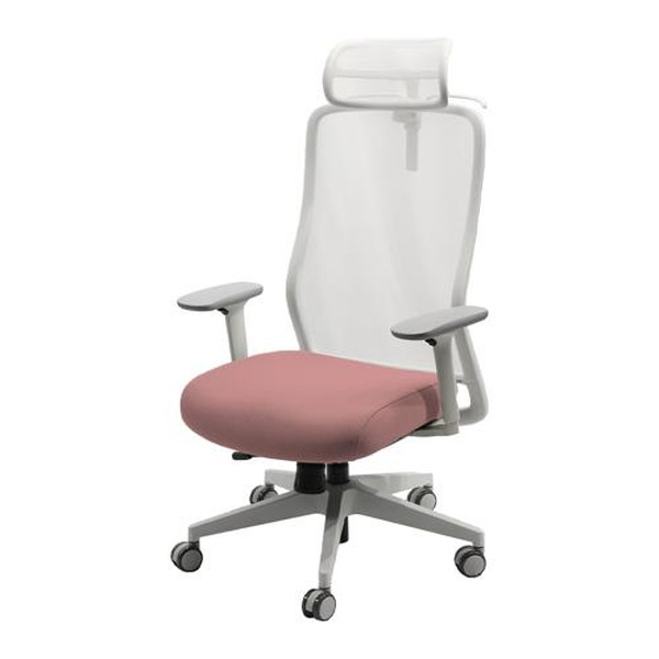 ST-1AHR-W-WHRD Netforce ダリアレッド [シースルーチェア 肘・ヘッドレスト付き] メーカー直送