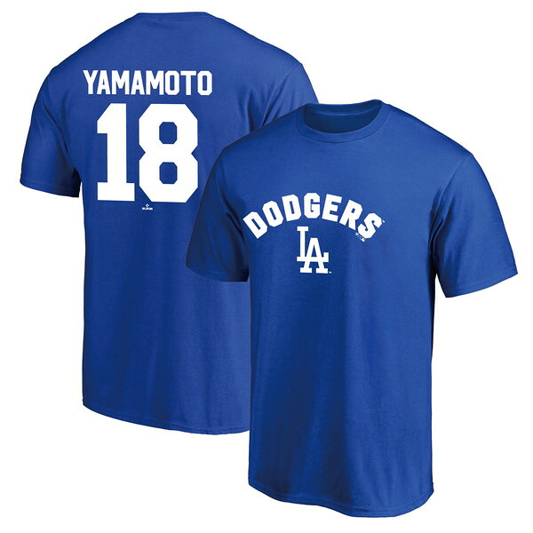 MLB ファナティックス MJA-ML25AS0005-BLUE ロサンゼルス ドジャース 山本由伸 ネーム&ナンバー Tシャツ Mサイズ fanatics ブルー
