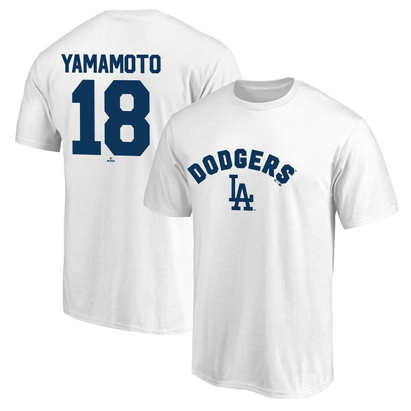 MLB ファナティックス MJA-ML25AS0005-WHITE ロサンゼルス ドジャース 山本由伸 ネーム&ナンバー Tシャツ XLサイズ fanatics ホワイト