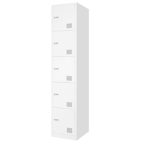 【法人限定】 FAD-S5-W-WH Netforce ホワイト [5人用スリムロッカー ダイヤル錠] メーカー直送