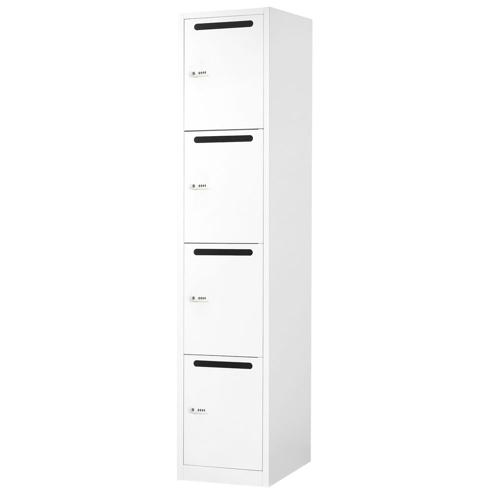 【法人限定】 FAD-S4P-W-WH Netforce ホワイト [4人用パーソナルスリムロッカー ダイヤル錠] メーカー直送