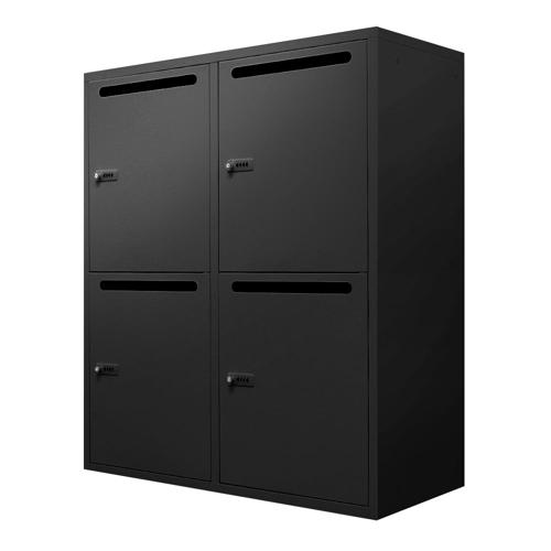 【法人限定】 FHD-4P-W-BK Netforce ブラック FACILE (ファシル) [4人用パーソナルロッカー ダイヤル錠 幅900×400mm] メーカー直送