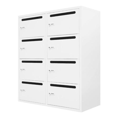 【法人限定】 FHD-8P-W-WH Netforce ホワイト FACILE (ファシル) [8人用パーソナルロッカー ダイヤル錠 幅900×400mm] メーカー直送