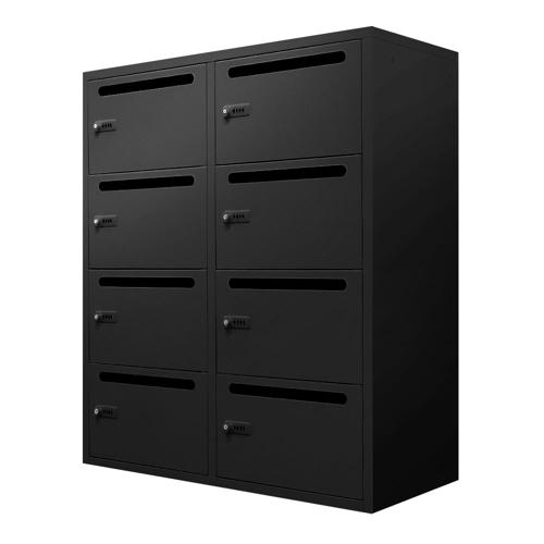 【法人限定】 FHD-8P-W-BK Netforce ブラック FACILE (ファシル) [8人用パーソナルロッカー ダイヤル錠 幅900×400mm] メーカー直送