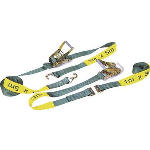 NK-BL50DJ-5 日興製綱 グリーン [ベルト荷締機 (ナローフック付 幅50mm 長さ1m(固定)・5m (調整))] メーカー直送