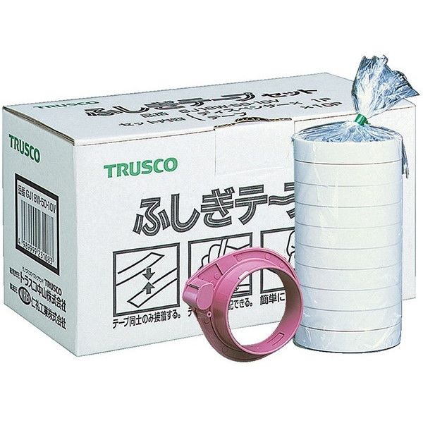 GJ18W-50-10V TRUSCO ホワイト [結束用樹脂テープ ふしぎテープ (幅18mmX長さ50m 10巻入)] メーカー直送