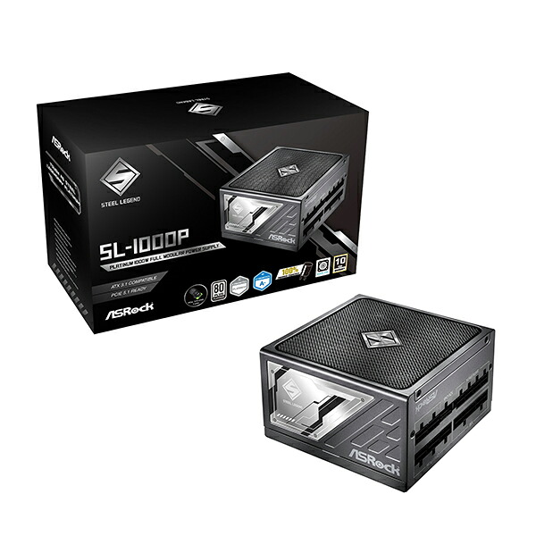 SL-1000P ASRock ブラック Steel Legend 1000w Platinum [電源ユニット]【KK9N0D18P】