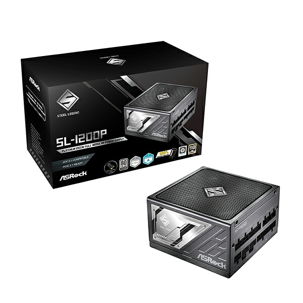 SL-1200P ASRock ブラック Steel Legend 1200w Platinum [電源ユニット]【KK9N0D18P】