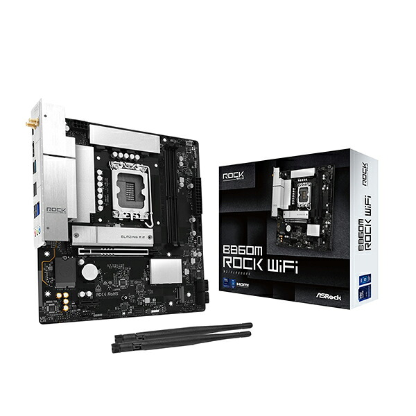B860M Rock WiFi ASRock ブラック [マザーボード]【KK9N0D18P】
