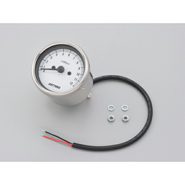 デイトナ D15642 機械式タコメーター φ60 ホワイトLED照明 ステンレスボディ/ホワイトパネル 12000rpm 6,870円