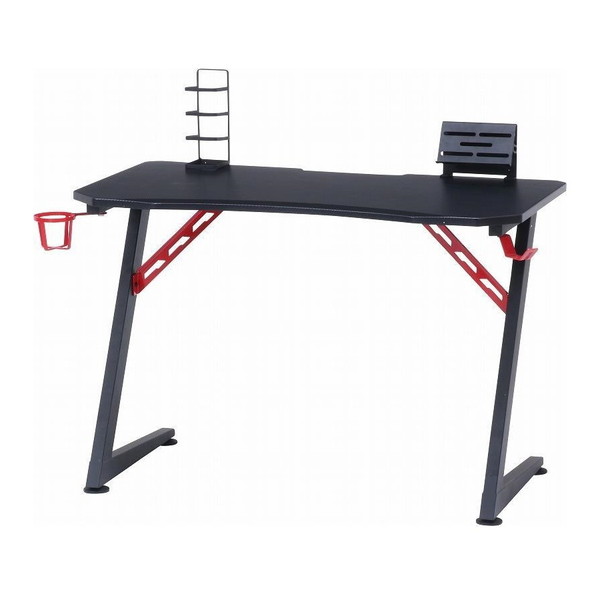 不二貿易 18572 ゲーミングデスク レイズ レッド 新生活|総合通販PREMOA 店