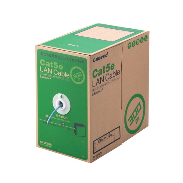ELECOM LD-CT2/BU300/RS RoHS対応LANケーブル CAT5E 300m ブルー 簡易パッケージ メーカー直送|総合通販PREMOA 店
