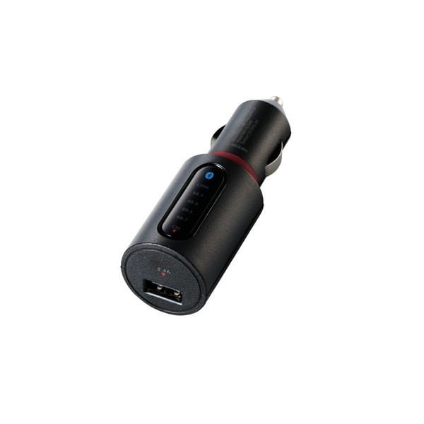 ELECOM LAT-FMBT02BK FMトランスミッター Bluetooth USBポート付 2.4A おまかせ充電 4チャンネル ブラック メーカー直送画像