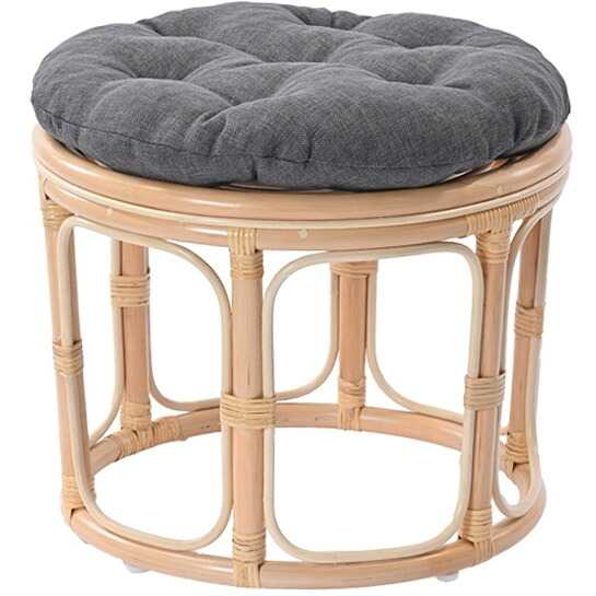 Rattan World C033NDL ラタン スツール&オットマン&テーブル 3WAY仕様 ダークグレー Breeze メーカー直送｜総合通販PREMOA 店